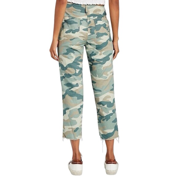 MOTHER The Shaker Chop Crop High Waist Straight Ankle Crop Jeans in camo - Picture 3 of 16